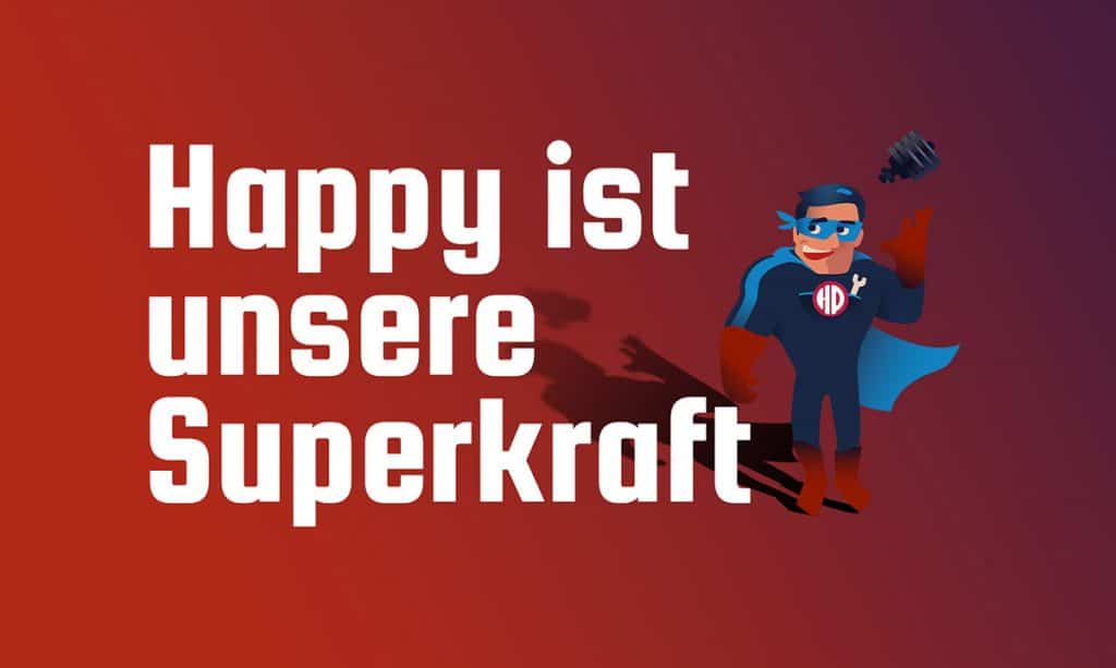 Man sieht den Happy Cars Hero.