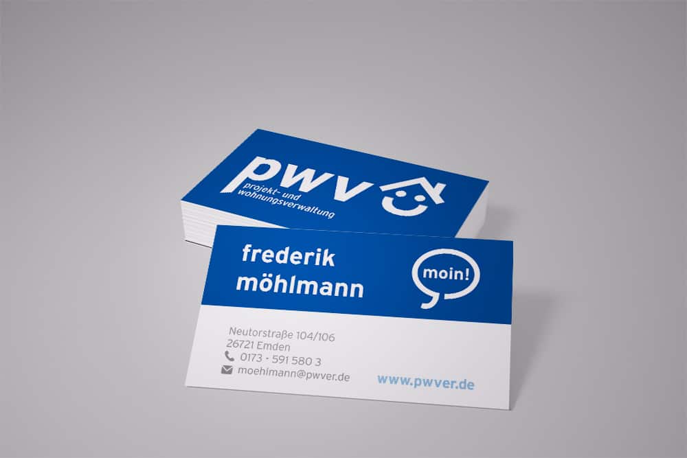Visitenkarten der Firma PWV