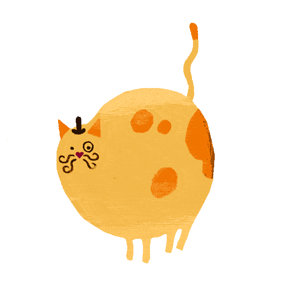 Eine animierte Katze mit Hut